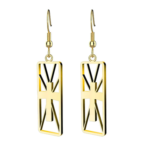 Geometric Cross Earrings (Ships by 10-29-24)