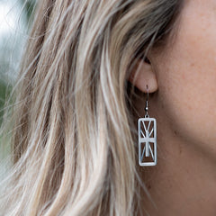 Geometric Cross Earrings