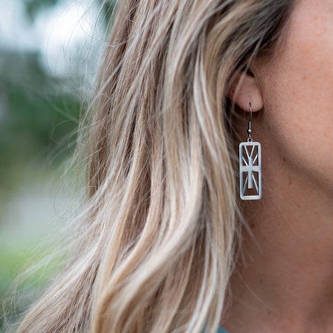 Geometric Cross Earrings