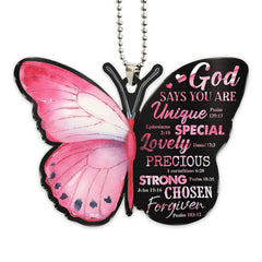 God Says You Are Butterfly Key Chain, Rearview Mirror Ornament