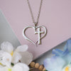 Image of Heart Cross Necklace