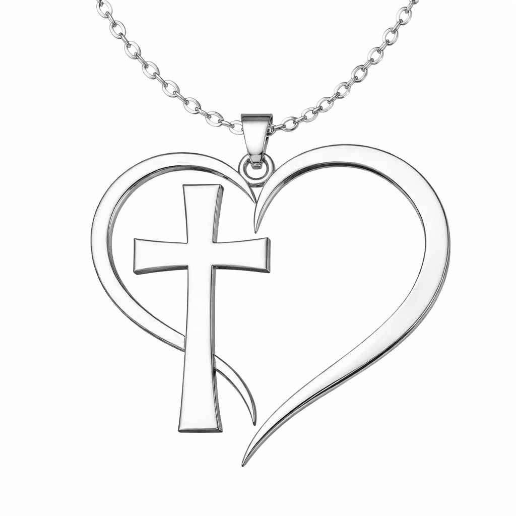 Heart Cross Necklace