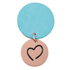 Image of Be Joyful Rose Gold Key Ring with Teal Disc