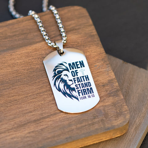 Men of Faith Dog Tag Necklace (Ships around 03-25-25)