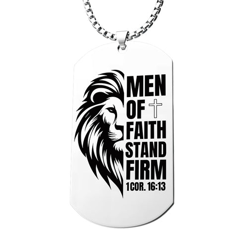 Men of Faith Dog Tag Necklace (Ships around 03-25-25)