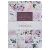 Image of Strength and Dignity Purple Floral Notebook Set - Proverbs 31:25