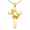 Image of Praying Hands Cross Necklace