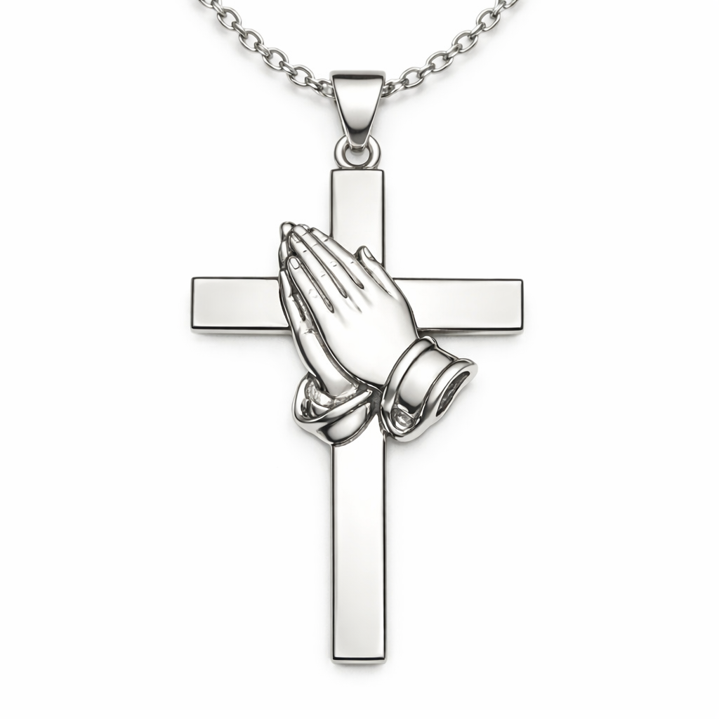 Praying Hands Cross Necklace