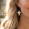 Image of Stone Cross Earrings (Ships around 03-25-25)