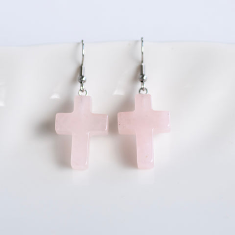 Stone Cross Earrings (Ships around 03-25-25)