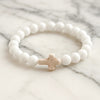 Image of Stone Cross Bracelet - Porcelain White