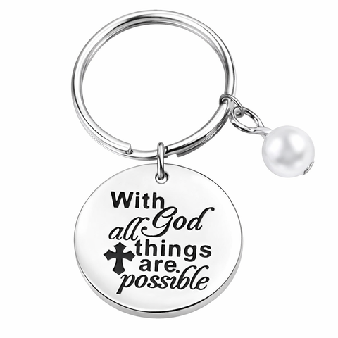 With God All Things Are Possible Key Chain