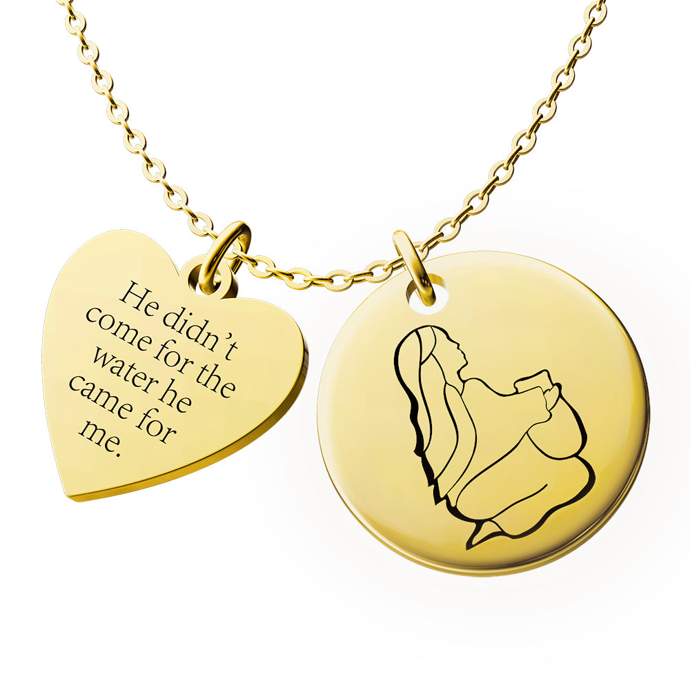 Woman at the Well Circle + Heart Pendant Necklace
