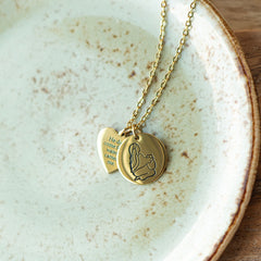 Woman at the Well Circle + Heart Pendant Necklace