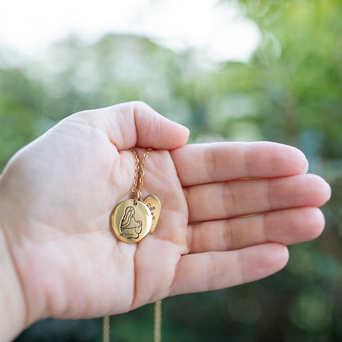 Woman at the Well Circle + Heart Pendant Necklace