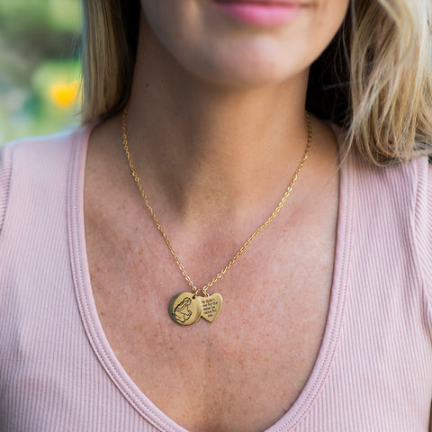 Woman at the Well Circle + Heart Pendant Necklace