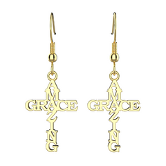 Amazing Grace Cross Earrings