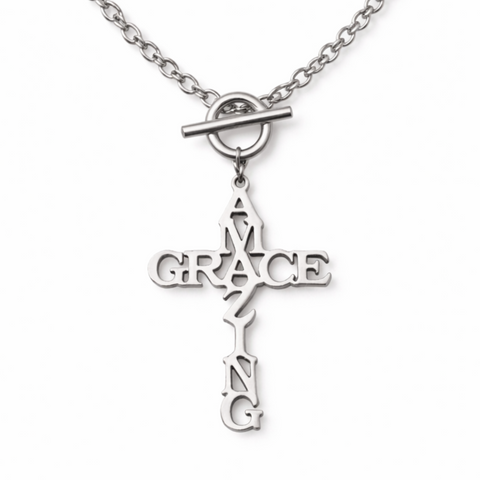 Amazing Grace Cross Toggle Necklace