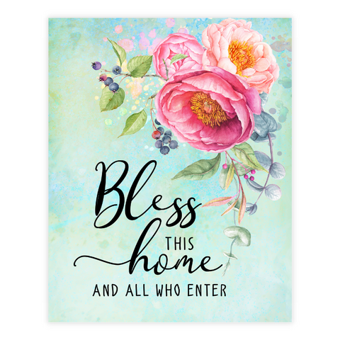 Bless This Home 8" x 10" Poster Print (Unframed)
