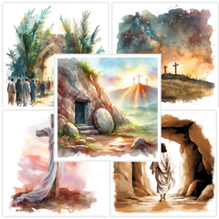 He Is Risen Square Postcard Variety Pack (5 Cards)