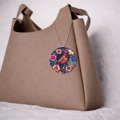 (Floral) Cardinal Rearview Mirror Ornament