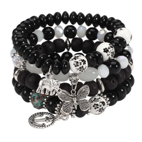 Stackable Bead Bracelet w/ Charms