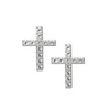 Image of 925 Sterling Silver Petite Diamond Cross Earrings