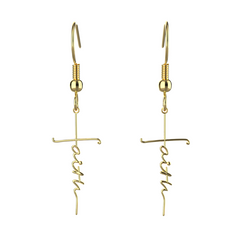 (Gift-wrapped) Faith Cross Earrings - Gold
