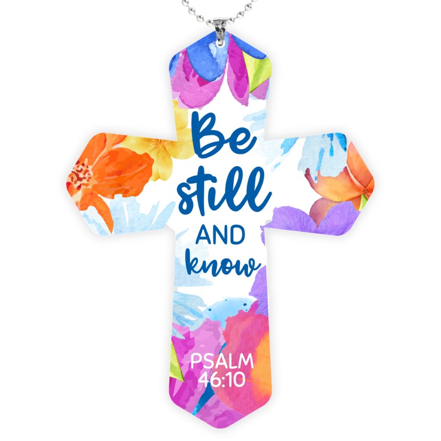 Be Still Cross Rearview Mirror Ornament
