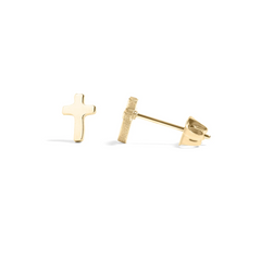 Small Stainless Steel Cross Stud Earrings