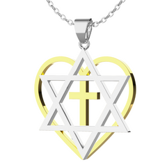 Two-Tone Messianic Heart Necklace