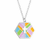 Image of Multi-Color Hexagon Enamel Necklace