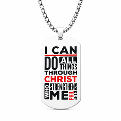 I Can Do All Things Dog Tag Necklace