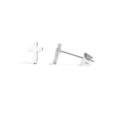 Small Stainless Steel Cross Stud Earrings