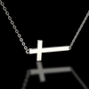 Image of 925 Sterling Silver Sideways Cross Necklace