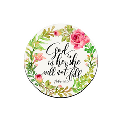 God Is in Her Circle Magnet 2.5"