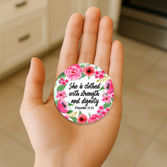 She Is Clothed Circle Magnet 2.5
