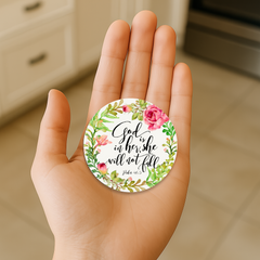 God Is in Her Circle Magnet 2.5