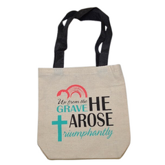 From the Grave He Arose Canvas Tote Bag (small)