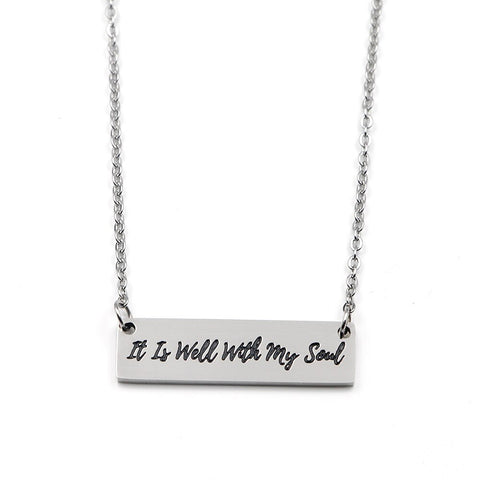 It Is Well Bar Necklace