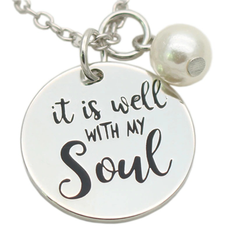 It Is Well Necklace (Pearl)