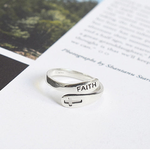 925 Sterling Silver Faith Cross Ring