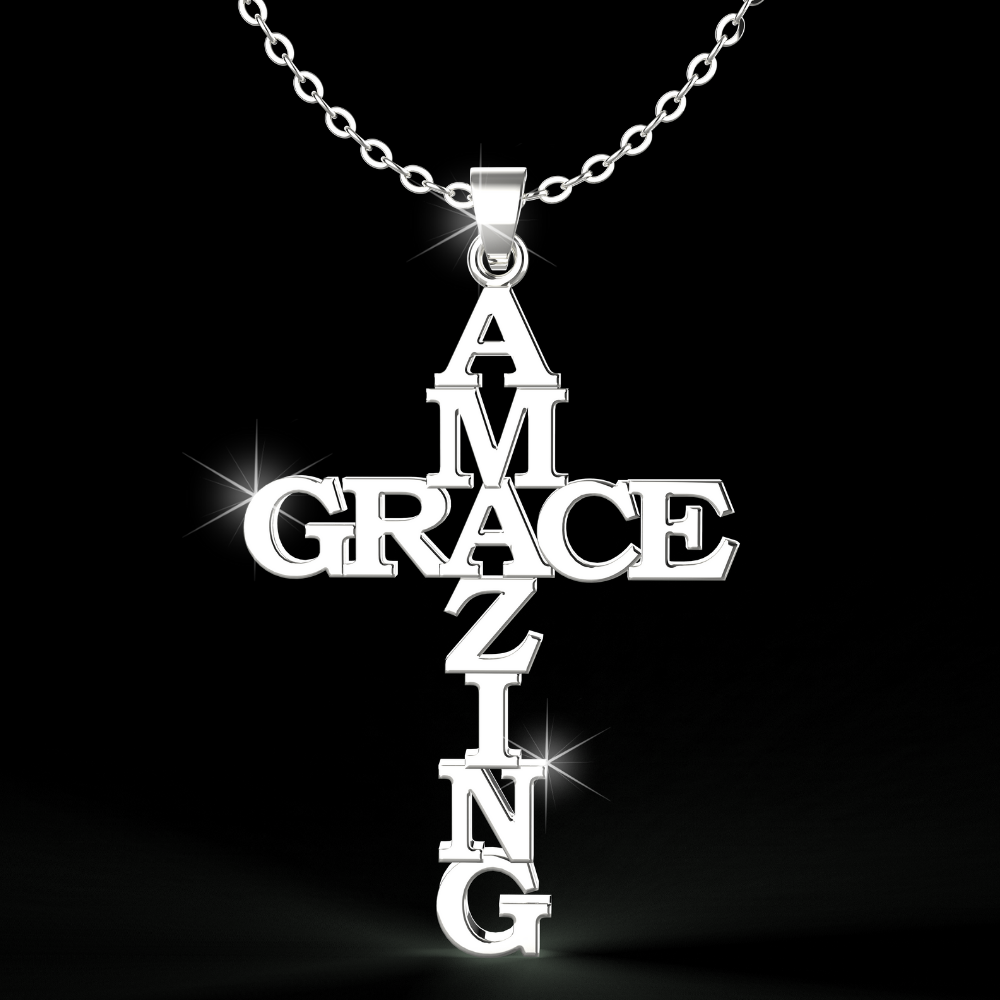 Amazing grace necklace cross deals
