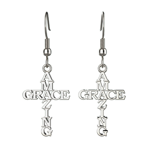 Amazing Grace Cross Earrings