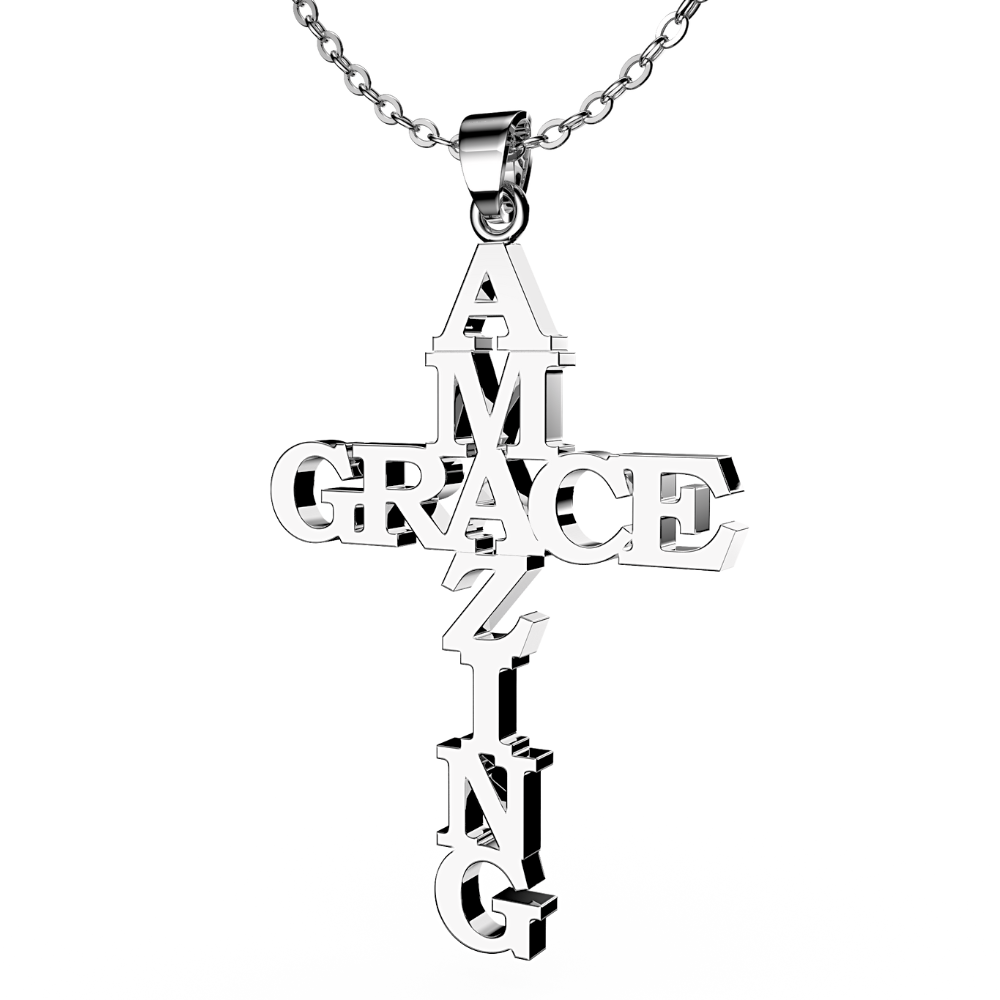 Amazing grace cross necklace Clearance