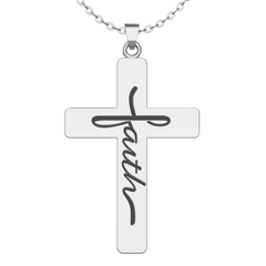 (Gift-wrapped) Faith Inside Cross Necklace - Silver