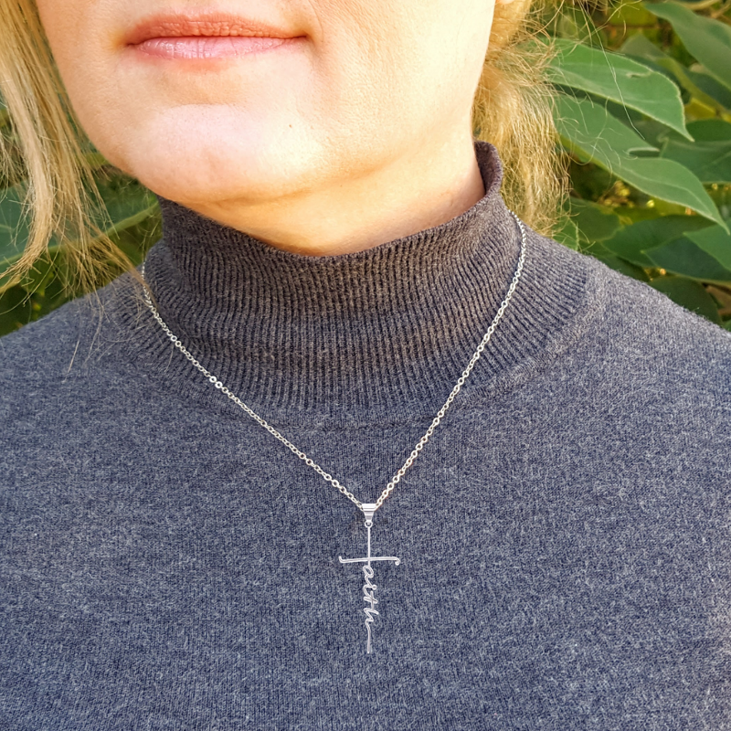 Faith Cross Necklace The Positive Christian
