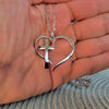 Image of Heart Cross Necklace