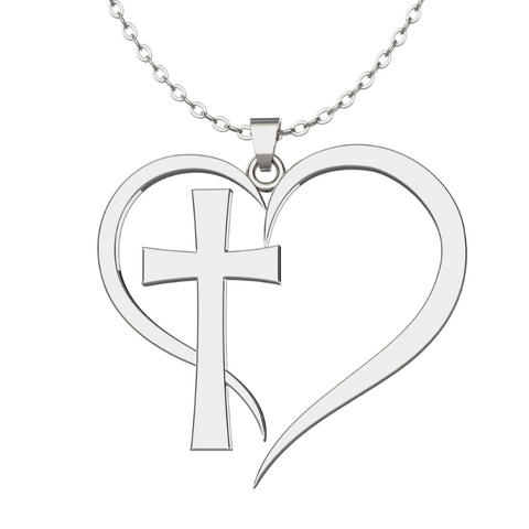 Heart Cross Necklace