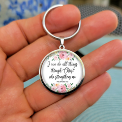 I Can Do All Things (Floral) Key Chain